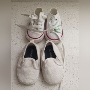 Old Navy Kids White Slip-On Shoes & Baby Converse